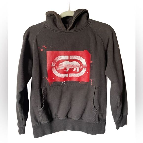 Ecko Unltd Kid’s Vintage 90s Black Rhino Splatter Pullover Hoodie (Med) - Picture 4 of 14